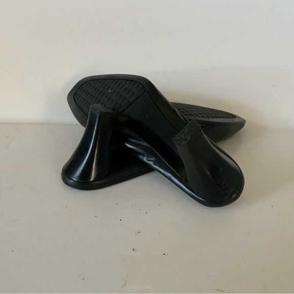 Aerosoles Black Suede with Leather Slip-On Bow Accent  Mules - Picture 5 of 5